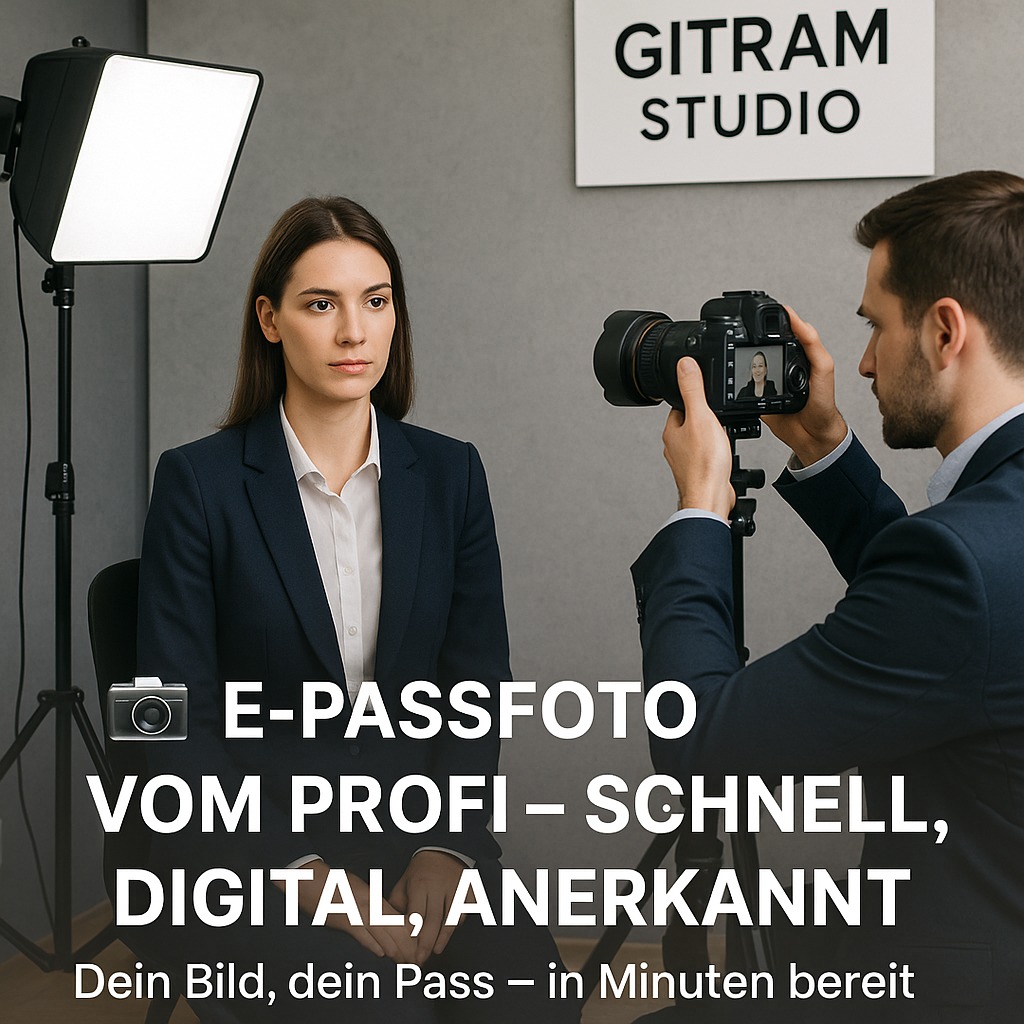 ❗❗ACHTUNG: Ab dem 1. Mai 2025 gilt nur noch das neue digitale E-Passfoto als Passbild in Deutschland.

✅Jetzt NEU bei uns!:
Ab sofort biete ich Ihnen professionelle E-Passfotos als zertifizierter E-Passfotograf in unserem Studio in 71735 - Nussdorf an! 

Für weitere Infos hier klicken ▶ https://gitram-studio.de/passfotos-und-amtliche-fotos/

.
.
.
.

#epassfoto 
#passfoto 
#epassfotoverfahren 
#epassfoto 
#sony
#sony_alpha
#sonygmaster
#sonyalpha
#dji
#sony_alpha
#عکاسی
#studiophotography
#godox
#neewer
#sigma
